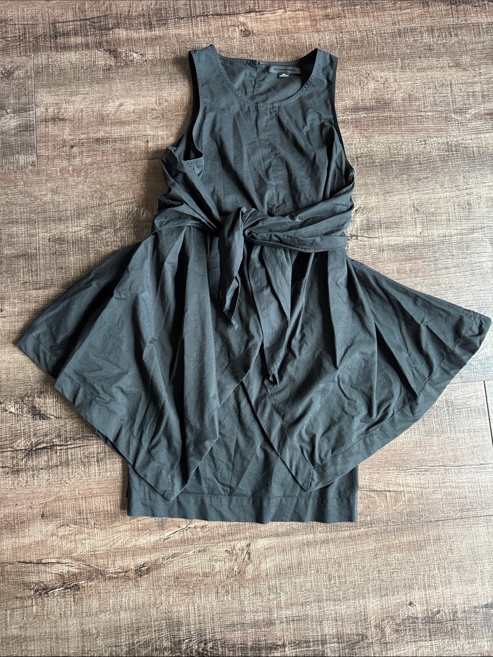 Alexander Wang Black Sleeveless Tie-Waist Flared Dress